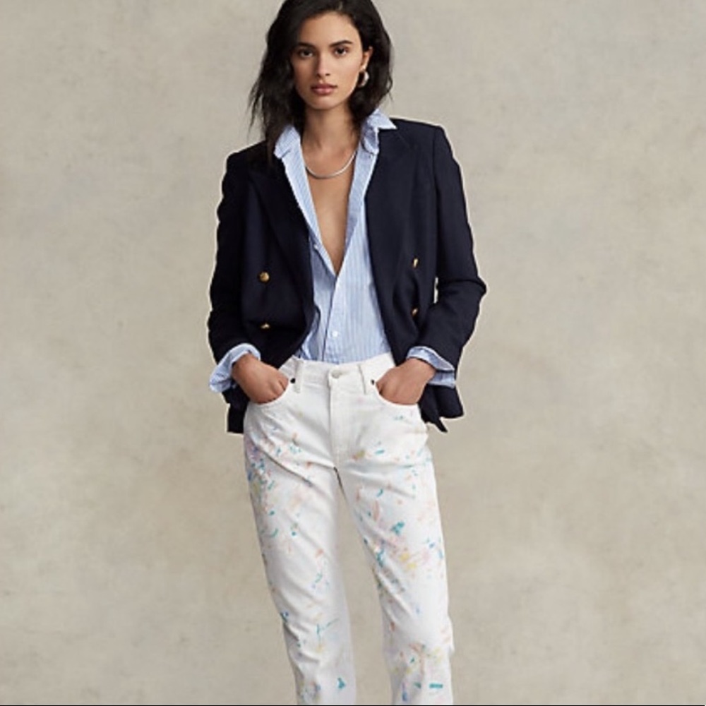 Polo Paint Splatter Avery Boyfriend Jean 27R